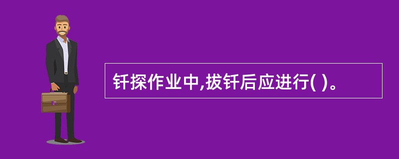 钎探作业中,拔钎后应进行( )。