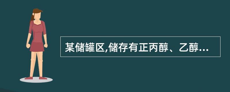 某储罐区,储存有正丙醇、乙醇、异丙醇、正丁醇、环己酮、乙二醇、二甘醇、轻柴油和丙