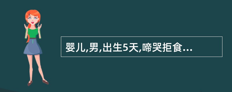 婴儿,男,出生5天,啼哭拒食,口腔黏膜出现微凸的软白小点,擦去后可露出出血面,拟