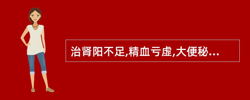 治肾阳不足,精血亏虚,大便秘结,宜选用