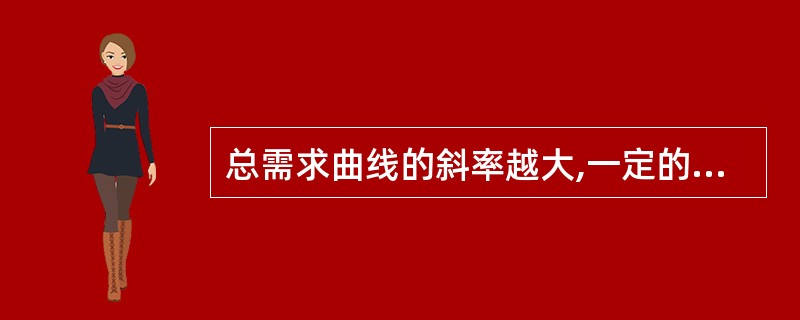 总需求曲线的斜率越大,一定的价格水平变动所引起的国民收人的变动越小。 ( ) -