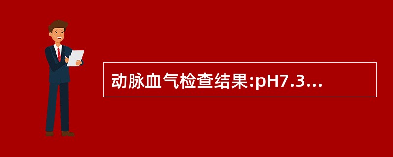 动脉血气检查结果:pH7.38,PaCO66.8mmHg,PaO50mmHg,患