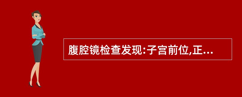 腹腔镜检查发现:子宫前位,正常大小,活动好,左侧卵巢囊性包块大小约7cm×5cm