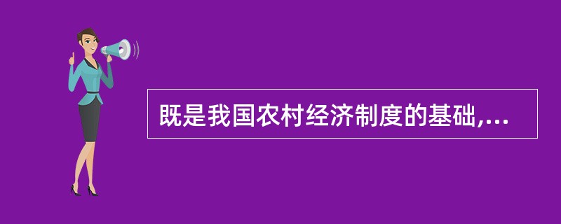 既是我国农村经济制度的基础,也是农村集体经济组织经营方式的基础是( )。