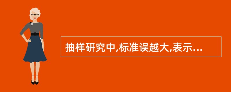 抽样研究中,标准误越大,表示什么越大( )