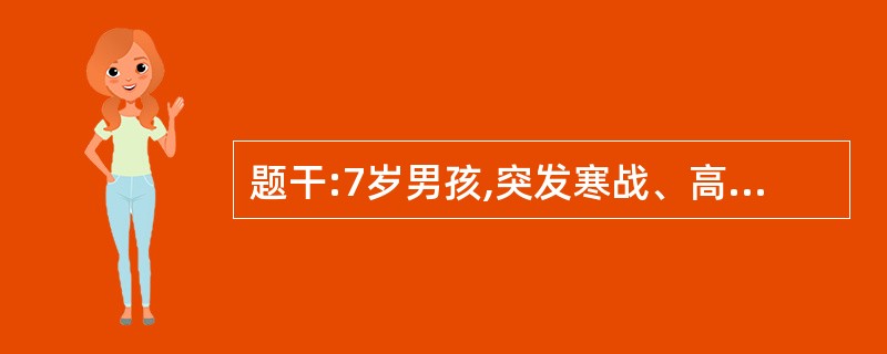 题干:7岁男孩,突发寒战、高热(T39.8℃),烦躁不安,诉右膝下方剧痛,膝关节