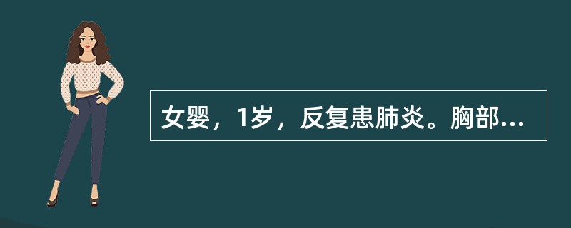 女婴，1岁，反复患肺炎。胸部X线检查：肺血多，左心房、室增大，主动脉结增宽，可能的疾病是（　　）。