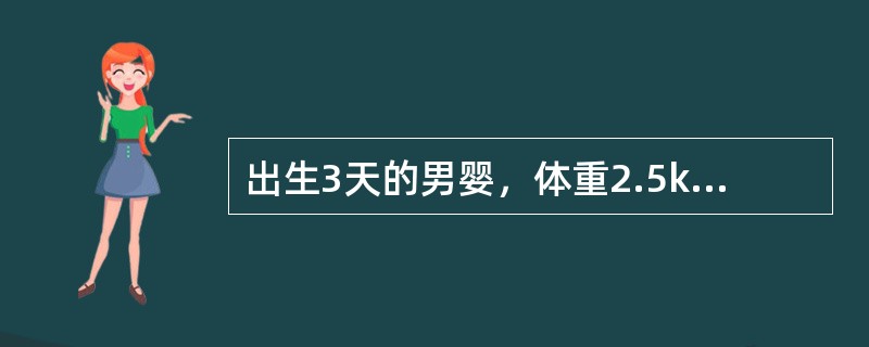 出生3天的男婴，体重2.5kg，生后第一天即出现呕吐，频繁呕吐黄绿色液，一直未排胎便。查体上腹略胀，腹软，无压痛最可能的诊断是（　　）。