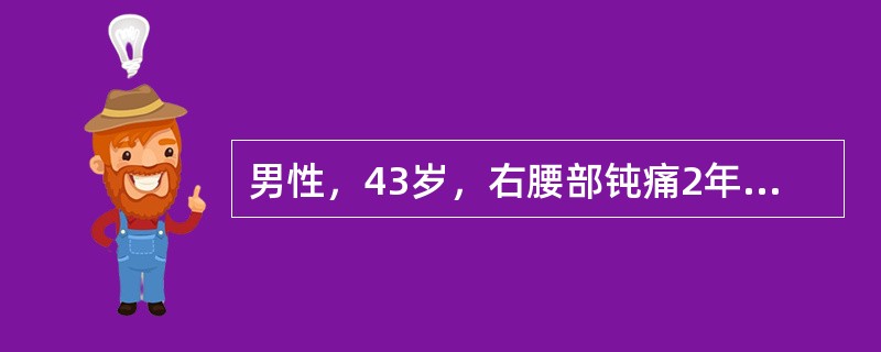 男性，43岁，右腰部钝痛2年，B超检查发现右肾盂结石直径2cm，右肾轻度积水，左肾未见异常。该结石可能对人体造成哪些损害