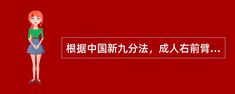 根据中国新九分法，成人右前臂所占比例为