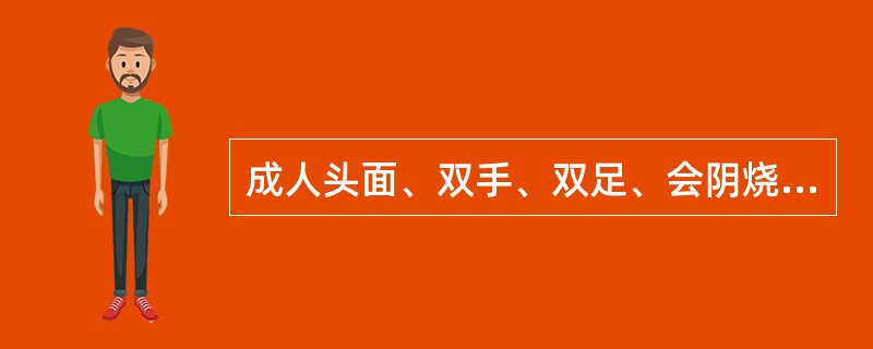 成人头面、双手、双足、会阴烧伤，面积为（　　）。