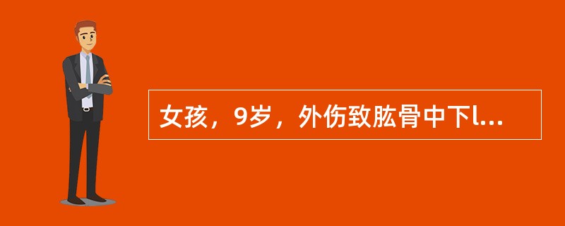 女孩，9岁，外伤致肱骨中下l／3骨折，来院检查时发现有垂腕，垂直畸形。该患儿选择哪种治疗方法痛苦小，稳妥？（　　）