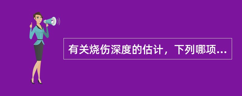 有关烧伤深度的估计，下列哪项是错误的？（　　）