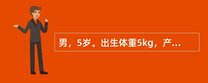 男，5岁。出生体重5kg，产程较长，生后较同龄儿发育稍落后，因双下肢不能独立站立来诊，最有可能是下列哪项诊断？（　　）