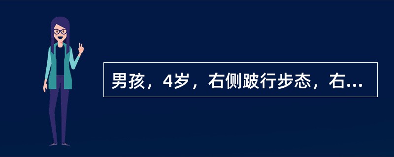 男孩，4岁，右侧跛行步态，右下肢肌肉萎缩，肢体测量右下肢短缩1cm，右髋屈曲、外展、外旋位，膝反射消失，巴宾斯基征阴性。该病最可能的诊断为