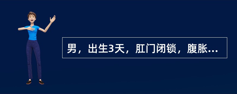 男，出生3天，肛门闭锁，腹胀呕吐，尿液澄清，应做的必需检查