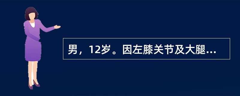 男，12岁。因左膝关节及大腿间歇性疼痛及跛行1年就诊。该患儿若X线检查有股骨头及髋臼骨质破坏，股骨头密度不均匀，关节间隙明显变窄，首先考虑下列哪种疾病？（　　）