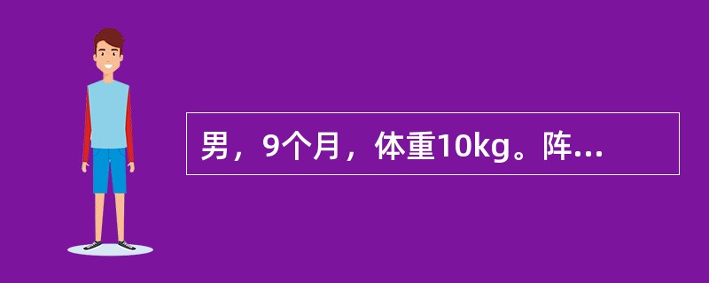 男，9个月，体重10kg。阵发性哭闹20小时，伴有呕吐，排果酱样便1次，腹部触及可疑包块。最可能的诊断是（　　）。