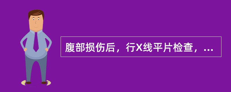 腹部损伤后，行X线平片检查，发现腹膜后积气，应诊断为