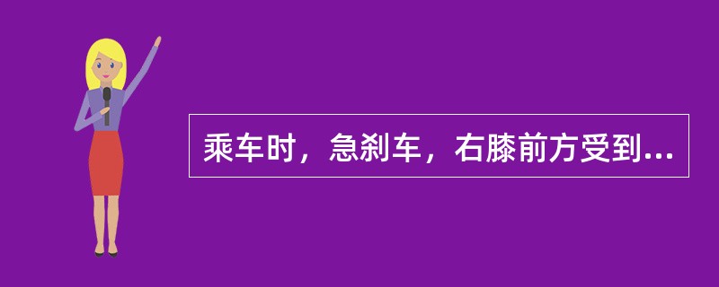 乘车时，急刹车，右膝前方受到撞击，出现右髋剧痛，髋关节运动障碍，处于屈曲内收，内旋，畸形状态。应诊断为