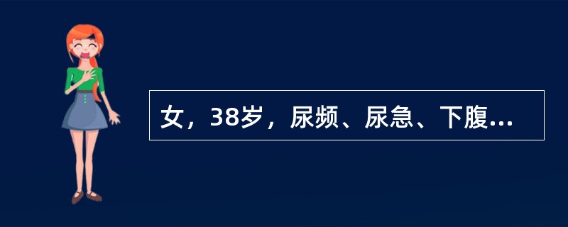 女，38岁，尿频、尿急、下腹痛伴终末血尿1天，尿常规见大量红、白细胞/HP。下列诊断正确的是（　　）。