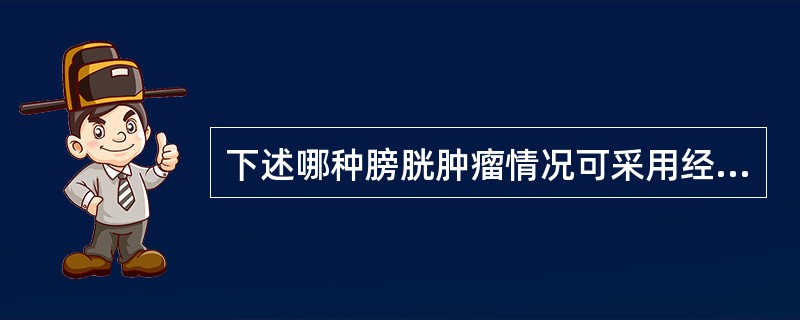 下述哪种膀胱肿瘤情况可采用经尿道电切或电灼？（　　）