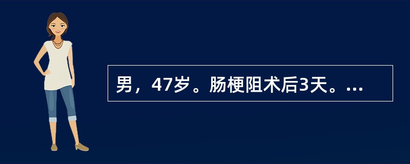 男，47岁。肠梗阻术后3天。实验室检查：血清[Na＋]130mmol/L，[K＋]3mmol/L，[C1-]98mmol/L，BUN8mmol/L。应考虑与下列无关的因素是（　　）。