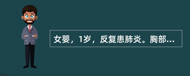 女婴，1岁，反复患肺炎。胸部X线检查：肺血多，左心房、室增大，主动脉结增宽，可能的疾病是（　　）。