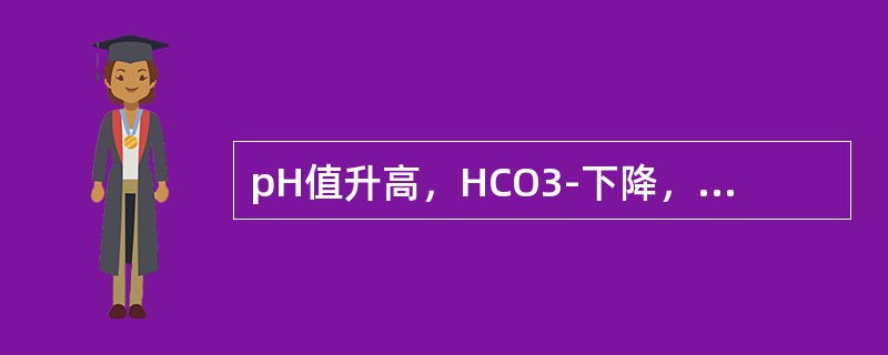 pH值升高，HCO3-下降，PaCO2下降（　　）。