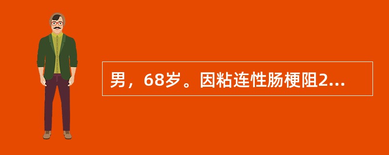 男，68岁。因粘连性肠梗阻24小时行剖腹探查术，术中发现肠系膜与腹壁之间形成粘连带压迫肠管，松解粘连带后见肠管血运良好，关腹。术后6小时发生休克，腹部检查无明显压痛部位，最可能的原因是（　　）。