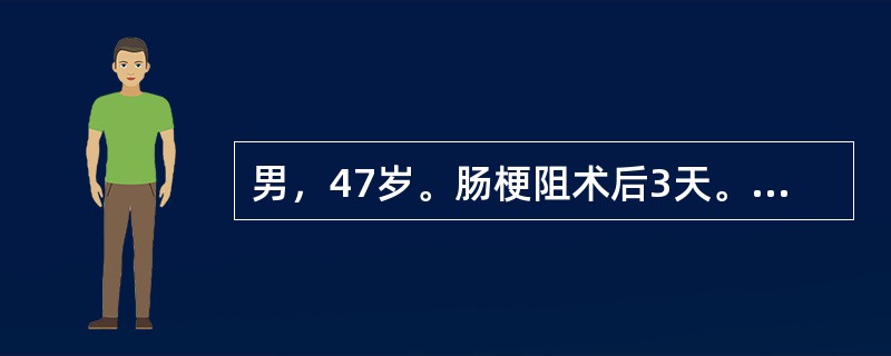 男，47岁。肠梗阻术后3天。实验室检查：血清[Na＋]130mmol/L，[K＋]3mmol/L，[C1-]98mmol/L，BUN8mmol/L。应考虑与下列无关的因素是（　　）。