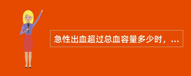 急性出血超过总血容量多少时，需要输血（　　）。