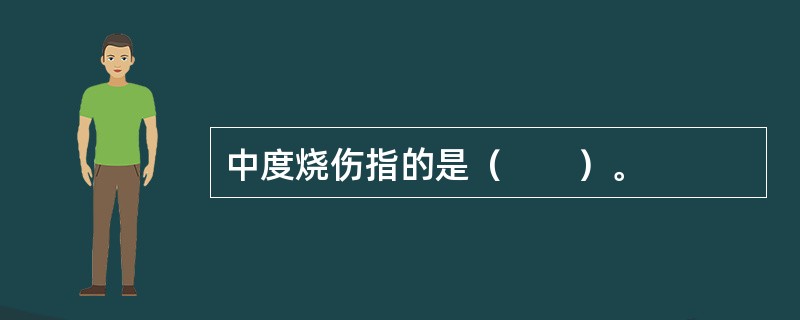 中度烧伤指的是（　　）。