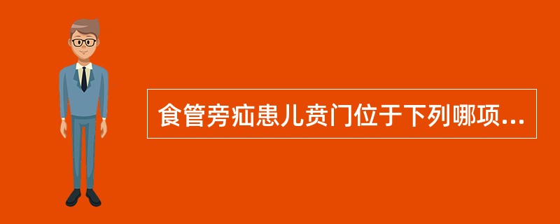 食管旁疝患儿贲门位于下列哪项？（　　）