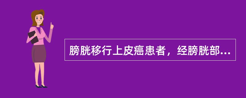 膀胱移行上皮癌患者，经膀胱部分切除术后进一步治疗应首选（　　）。