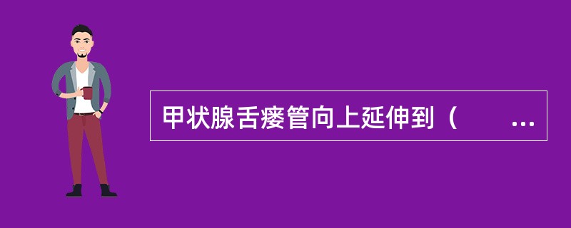 甲状腺舌瘘管向上延伸到（　　）。