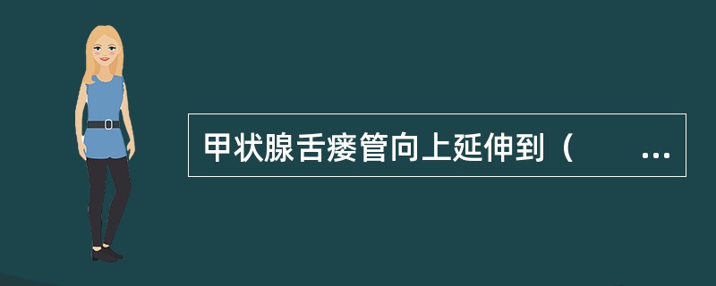 甲状腺舌瘘管向上延伸到（　　）。