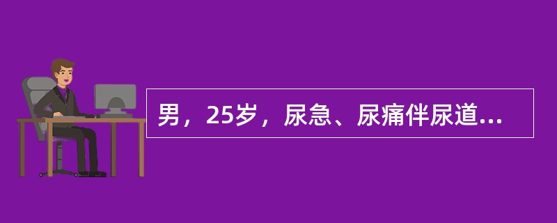 男，25岁，尿急、尿痛伴尿道口脓性分泌物2天就诊，分泌物涂片检查发现白细胞内大量革兰阴性双球菌，患者应该是下列哪项诊断？（　　）