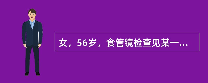 女，56岁，食管镜检查见某一区域黏膜略充血，经活检孔喷入Lugol溶液，见该区域呈棕色染色，提示（　　）。