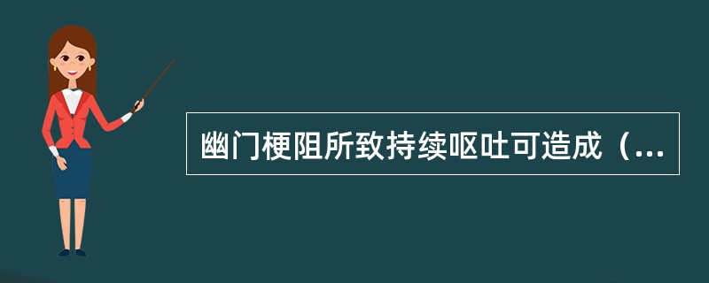 幽门梗阻所致持续呕吐可造成（　　）。