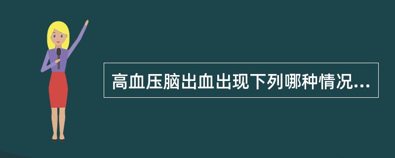 高血压脑出血出现下列哪种情况需要手术治疗