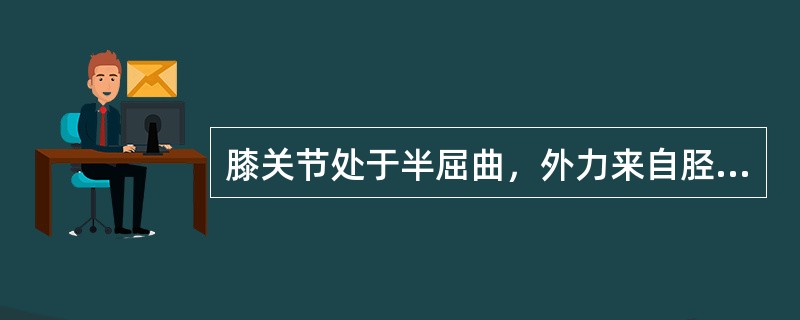 膝关节处于半屈曲，外力来自胫骨上端前方，可造成的损伤是