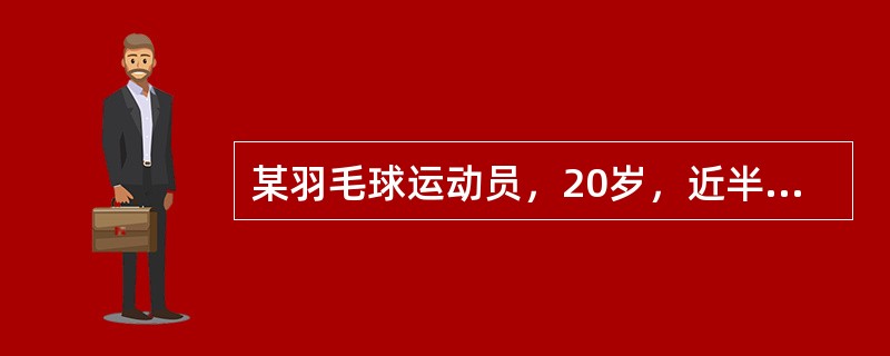 某羽毛球运动员，20岁，近半年来右肘部外侧疼痛，运动后加剧，检查时右肘外侧压痛，但肘关节功能正常。最可能的诊断为（　　）。