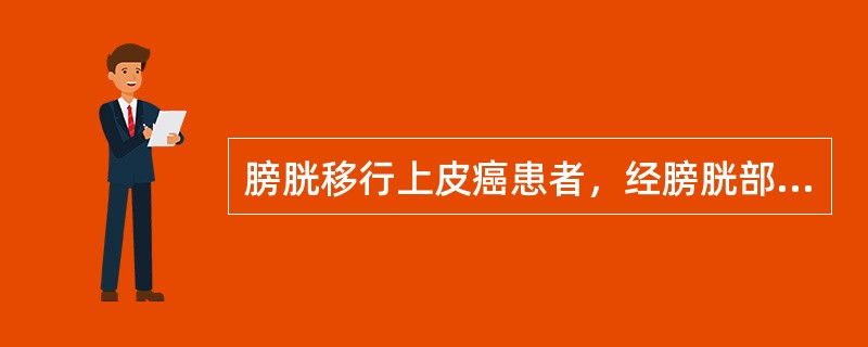 膀胱移行上皮癌患者，经膀胱部分切除术后进一步治疗应首选（　　）。