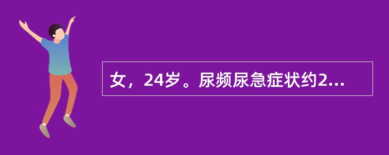 女，24岁。尿频尿急症状约2年，有明确的终末血尿。尿常规检查：脓细胞（＋＋＋），红细胞（＋）。尿细菌培养阴性，IVU：左肾未显影，左肾区可见斑片状高密度阴影，右肾盂肾盏显示光滑，有轻度积水，诊断应为（