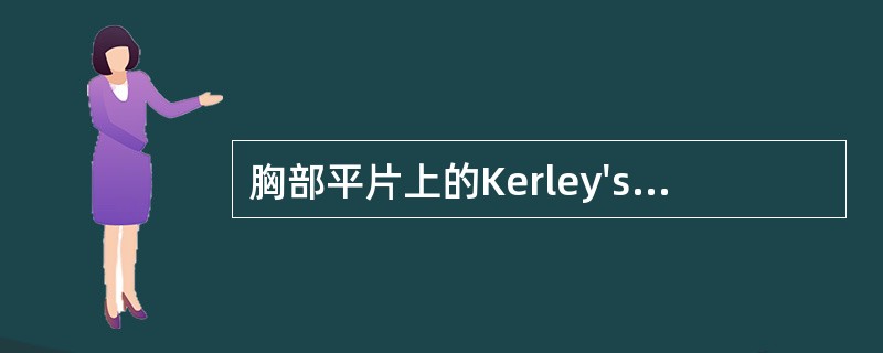 胸部平片上的Kerley'sB线指的是（　　）。