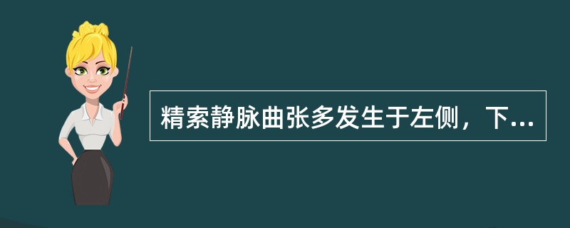 精索静脉曲张多发生于左侧，下列除外哪项均是其原因？（　　）