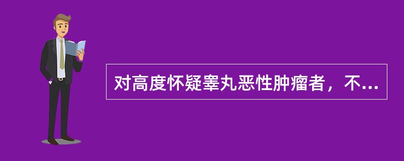 对高度怀疑睾丸恶性肿瘤者，不适宜下列哪项检查？（　　）。