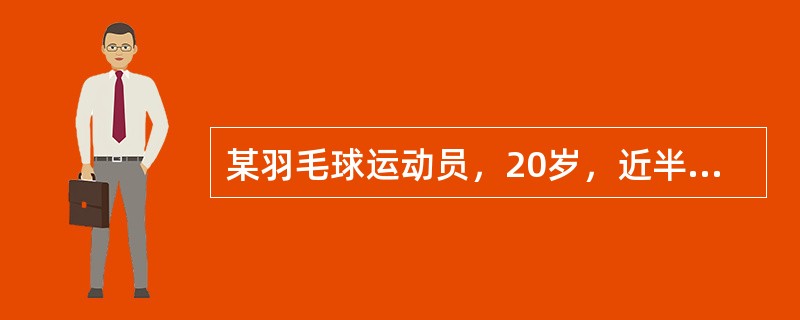 某羽毛球运动员，20岁，近半年来右肘部外侧疼痛，运动后加剧，检查时右肘外侧压痛，但肘关节功能正常。最可能的诊断为（　　）。