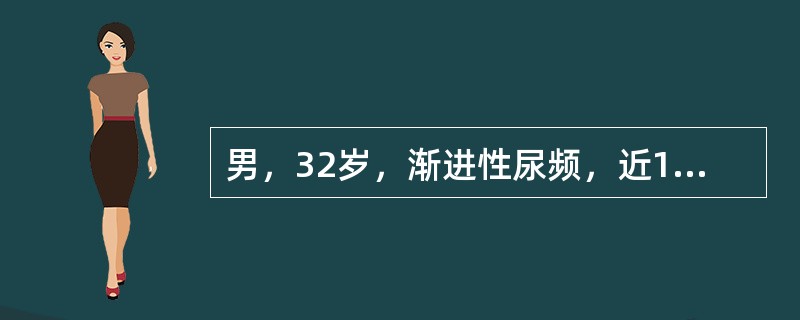 男，32岁，渐进性尿频，近1年来每日尿频十余次，每次尿量不足50mL。尿常规红细胞（++），白细胞（++），患者首选下列哪项检查？（　　）